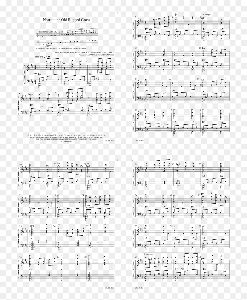 Near The Old Rugged Cross Thumbnail - Sheet Music, HD Png Download - rugged cross png