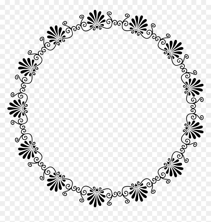 Greek Vignette Frame Clip Arts - Round Png Borders, Transparent Png - greek pattern png