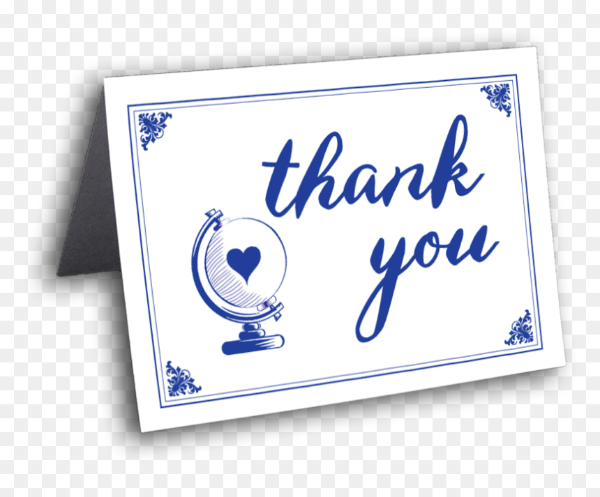 Vintage Traveler Thank You Card For The Free Spirit - Calligraphy, HD Png Download - thank you card png