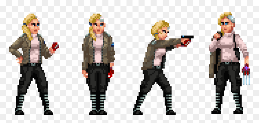 First Draft Of Eevi, The Main Character Of Born Punk - Cyberpunk Pixel Art Character, HD Png Download - cyberpunk png