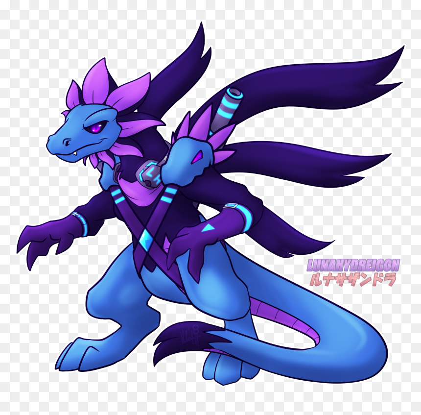 Luna The Hydreigon"s Gallery - Cartoon, HD Png Download - hydreigon png
