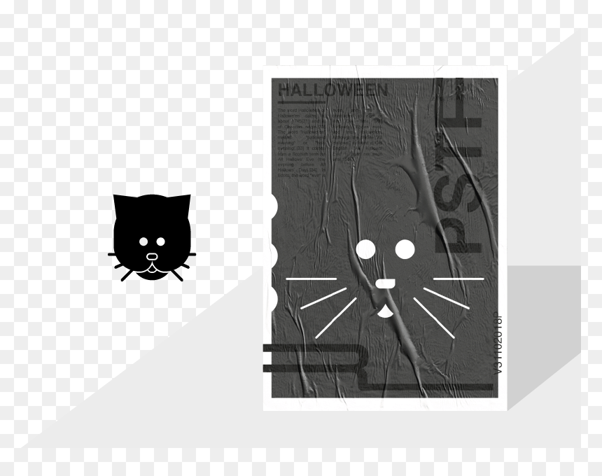 Halloween Icons Poster Halloween Design Halloween Flat - Black Cat, HD Png Download - halloween icons png