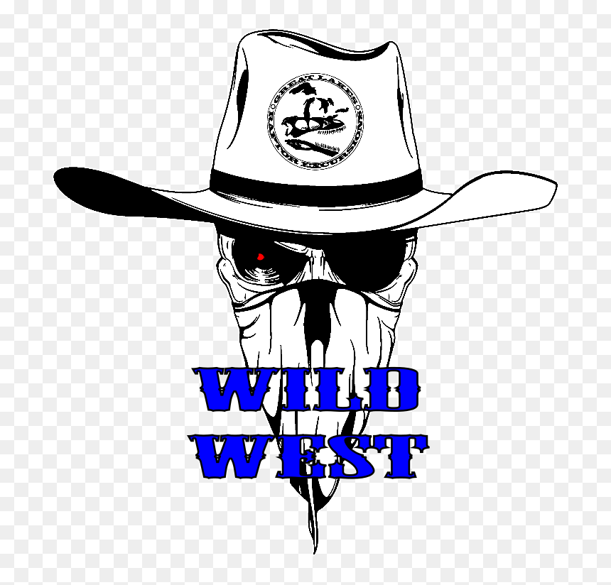 Skull With Bandana And Cowboy Hat Clipart , Png Download - Skulls With Bandanas Drawings, Transparent Png - skull bandana png