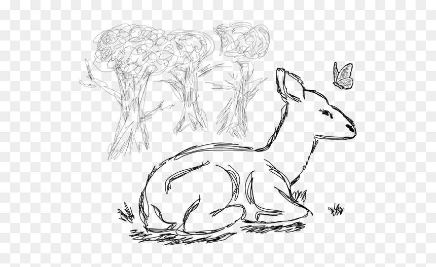 Line Art, HD Png Download - doe png