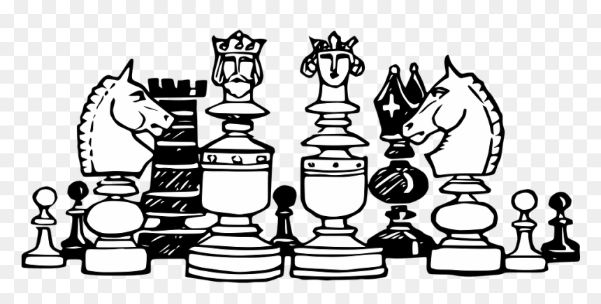 Chess Clipart Black And White, HD Png Download - doe png