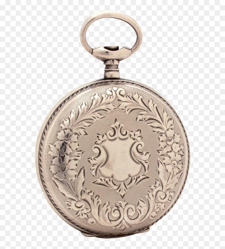 Antique Mathey Jacot Locle 875 Silver Swiss Pocket - Locket, HD Png Download - pocketwatch png