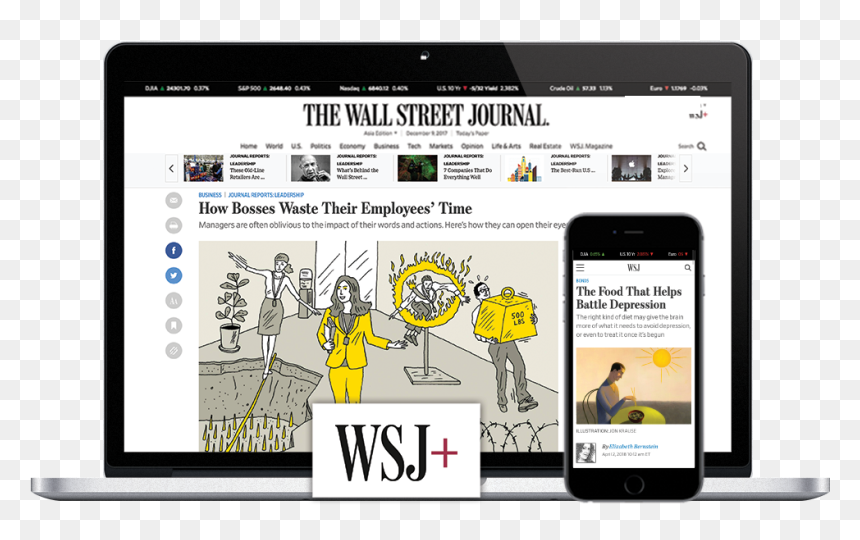 Wall Street Journal On Apple News, HD Png Download - wall street png