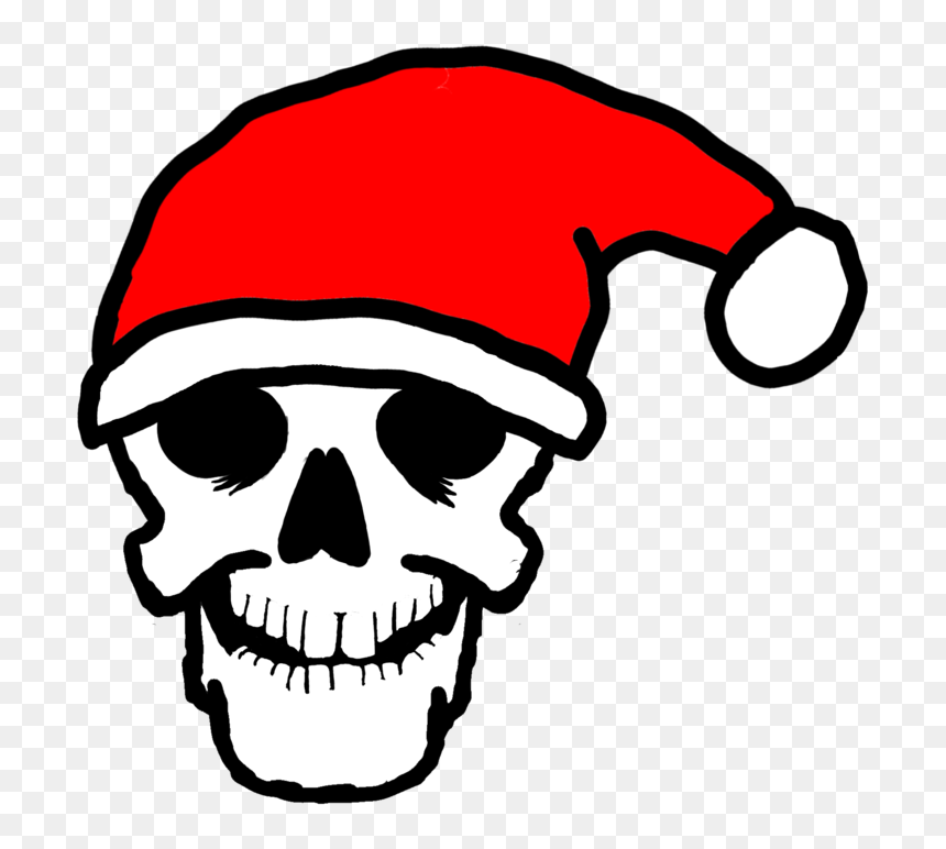 Skulls With Hats Image - Skull With Santa Hat Png, Transparent Png - skull bandana png