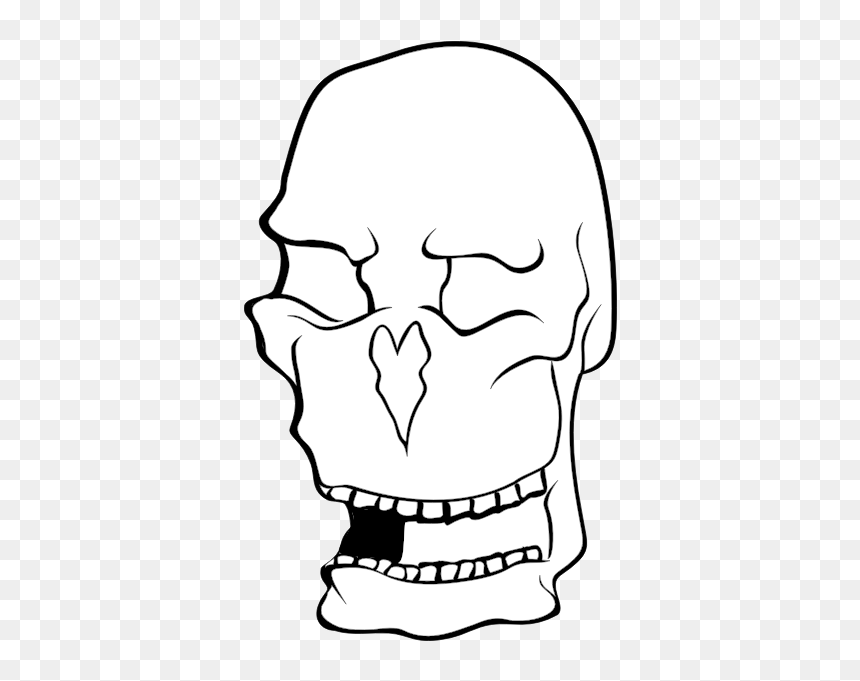 Clip Art Of Old Man"s Skull - Dødningehoved Png, Transparent Png - evil skull and crossbones png