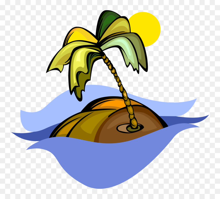 Transparent Sun Vector Png - Vector Graphics, Png Download - tropical island png