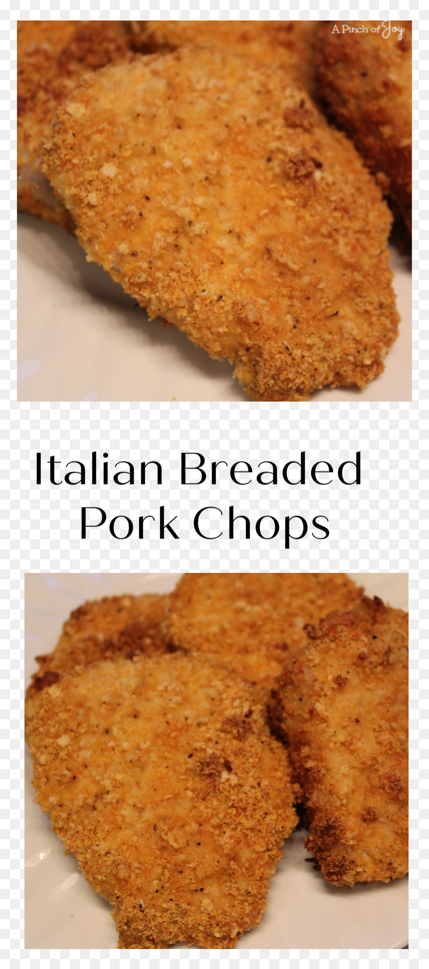 Italian Breaded Pork Chops A Pinch Of Joy - Breaded Pork Chops, HD Png Download - pork chop png