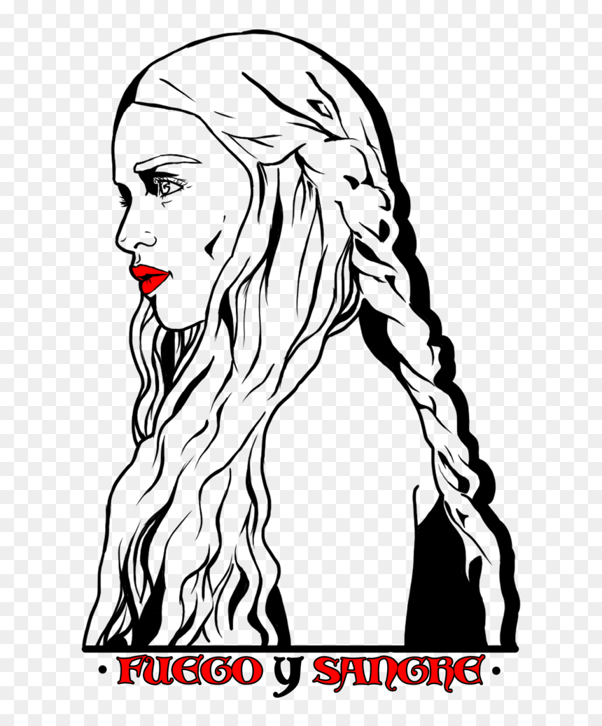 Jpg Freeuse Library Daenerys Drawing Line - Daenerys Targaryen Sketch Transparent, HD Png Download - targaryen png