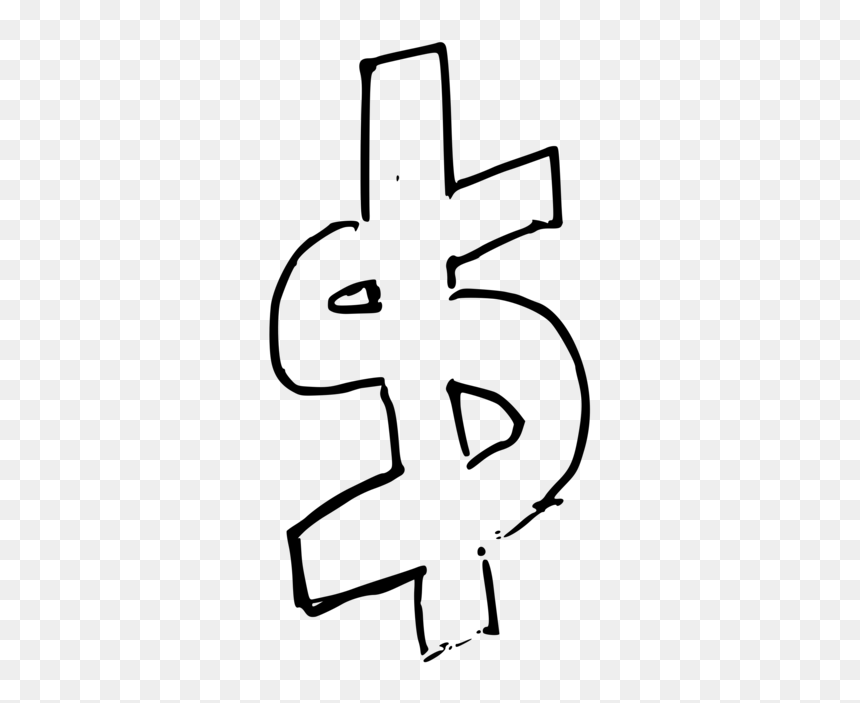 Line Art,coloring Book,text - Clip Art, HD Png Download - cash sign png