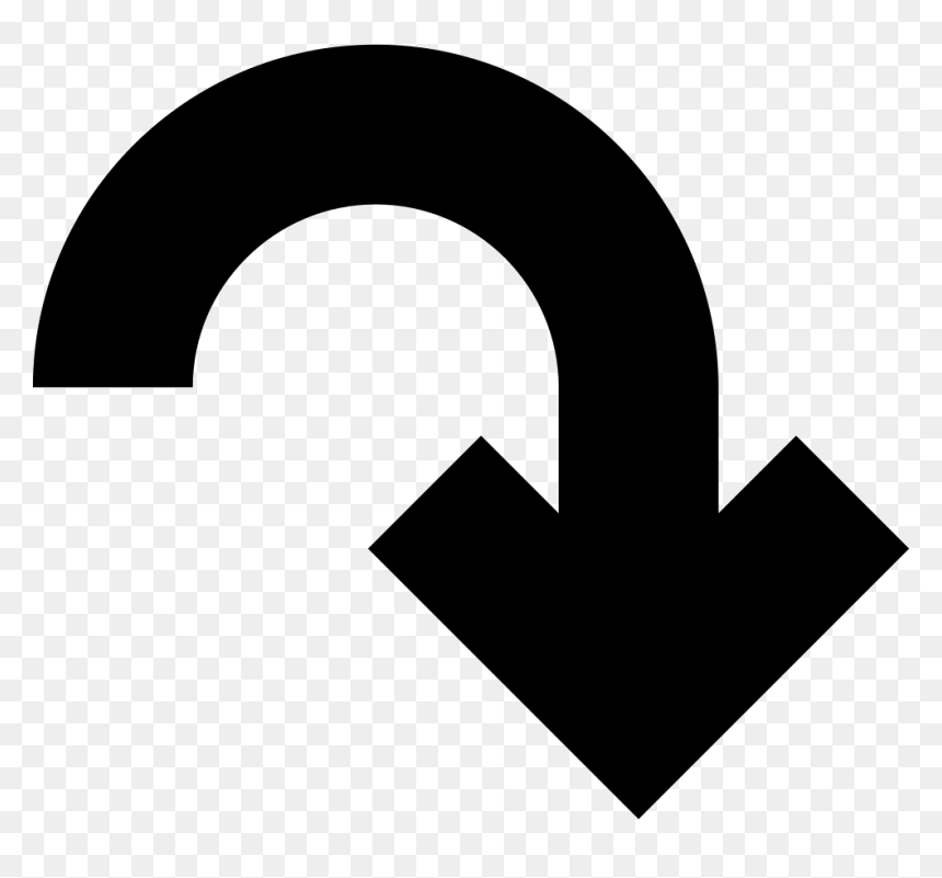 Down Curved Arrow - Flecha Curva Hacia Abajo, HD Png Download - curving arrow png