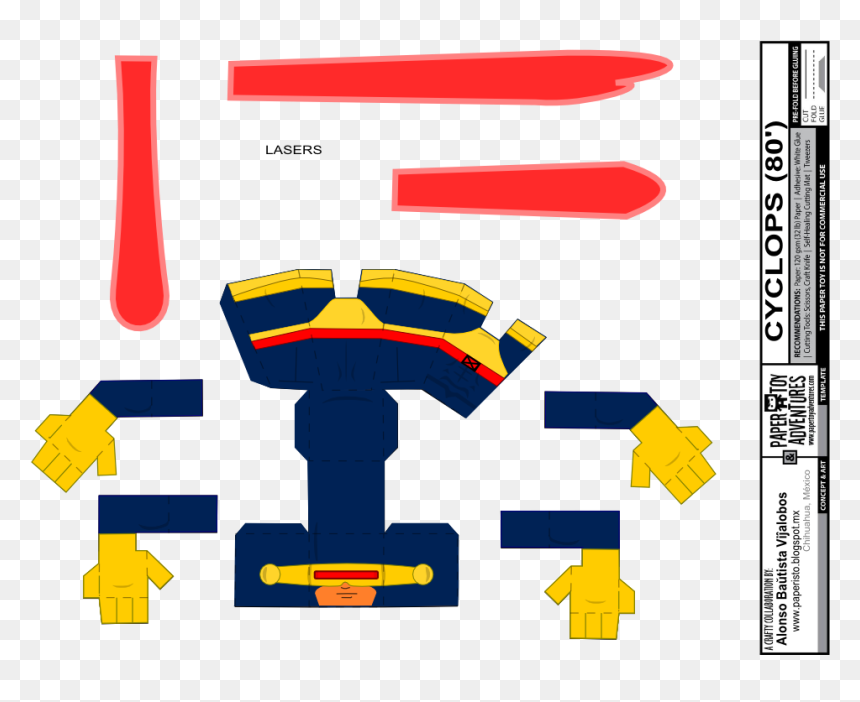 Cyclops, One Of The First X-men Clipart , Png Download - Paper Toy Adventures, Transparent Png - xmen logo png