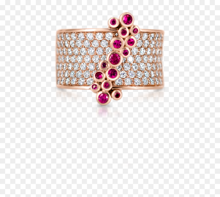 Saddle Mini Ring With Diamonds And Rubies - Earrings, HD Png Download - rubies png