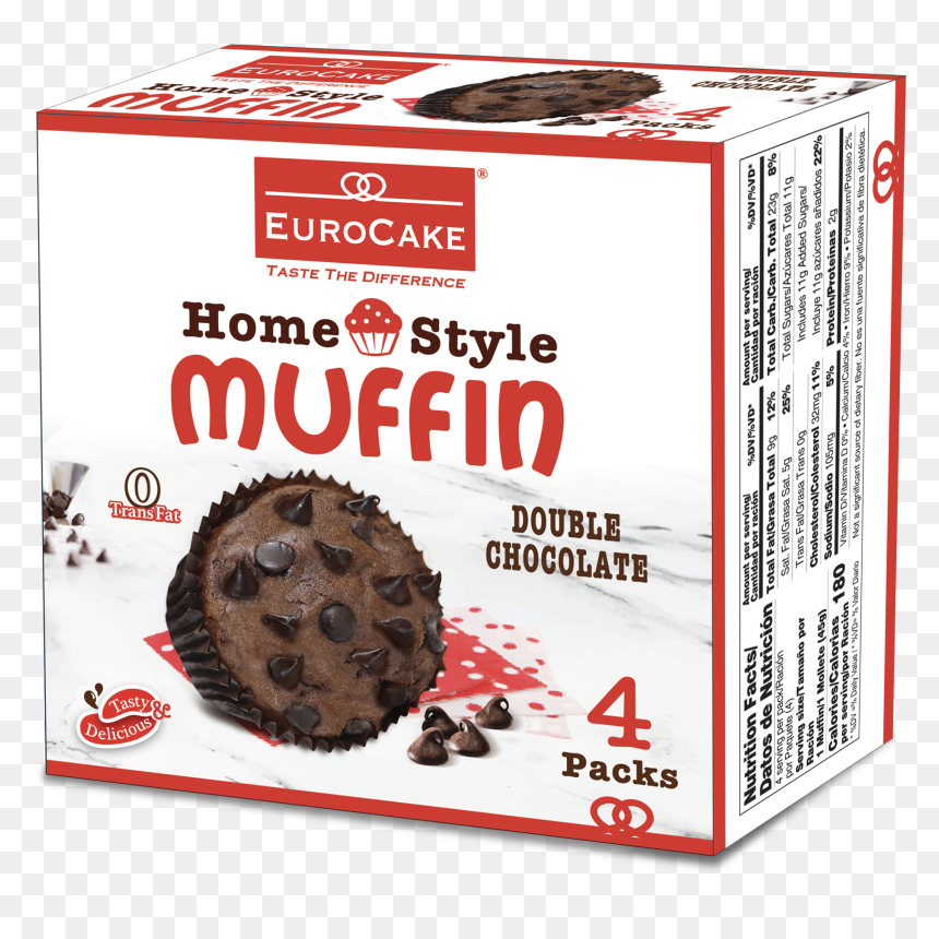 Home Style Muffin Double Chocolate 4pc Box New, HD Png Download - muffins png