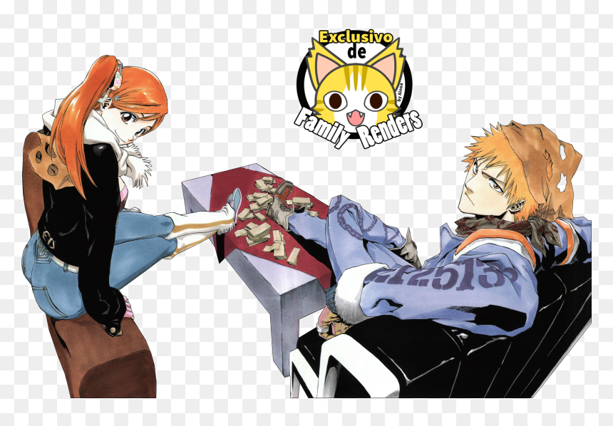 Png-ichigo Y Orihime//bleach - Tite Kubo Bleach Art, Transparent Png - bleach ichigo png