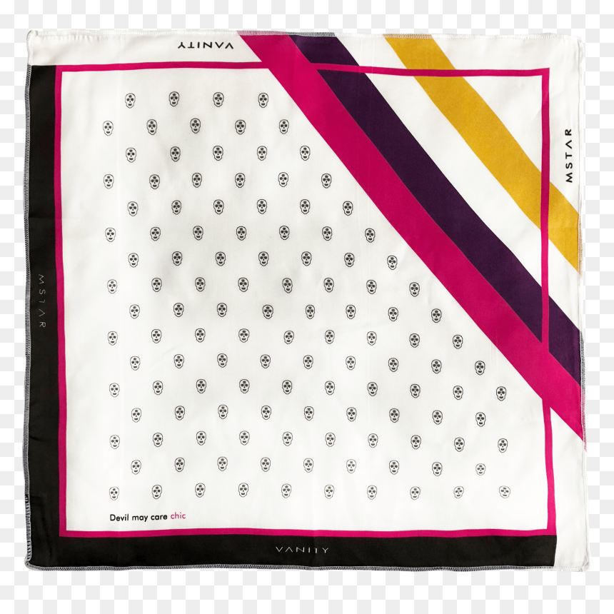 Devil May Care Chic Vanity Woman Silk Bandana - Paper, HD Png Download - skull bandana png