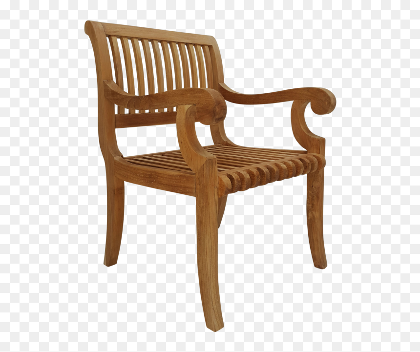 Teak Curve Patio Chair - Chair, HD Png Download - patio furniture png