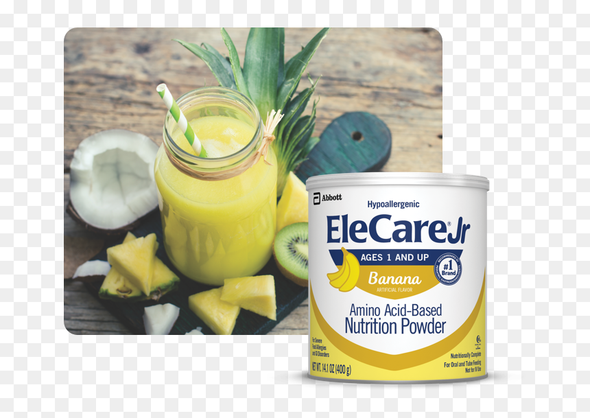 Recipe Card Tropical Island Ice - Elecare Jr Banana, HD Png Download - tropical island png
