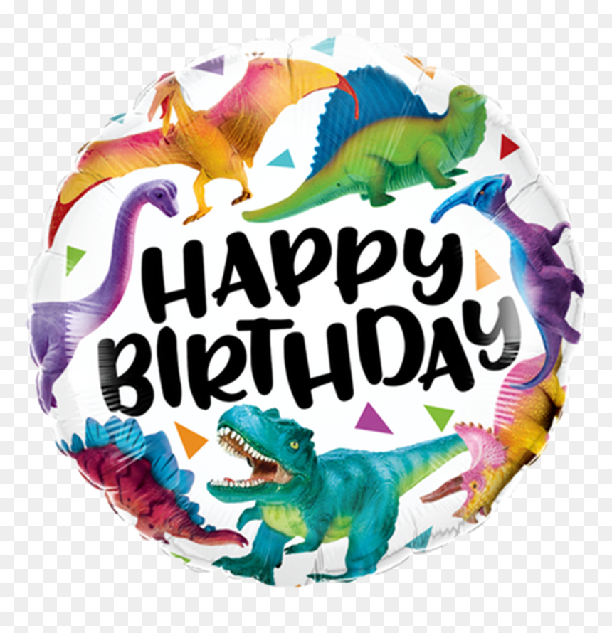 Foil Printed Happy Birthday Dinosaur Balloon - Happy Birthday 2 Dinosaurier, HD Png Download - party popper emoji png