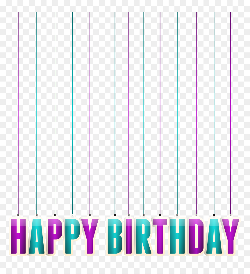 Happy Birthday Hanging Transparent Png Clip Art Image, Png Download - happy birthday border png