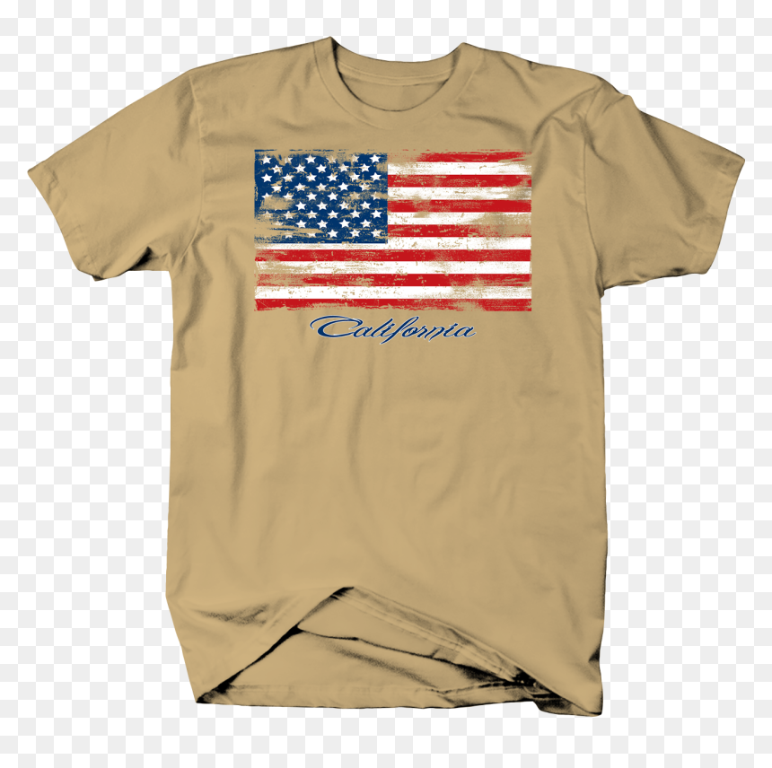 California Distressed Usa Flag America Freedom Culture - T Shirt Dog Cavalier King Charles, HD Png Download - distressed american flag png