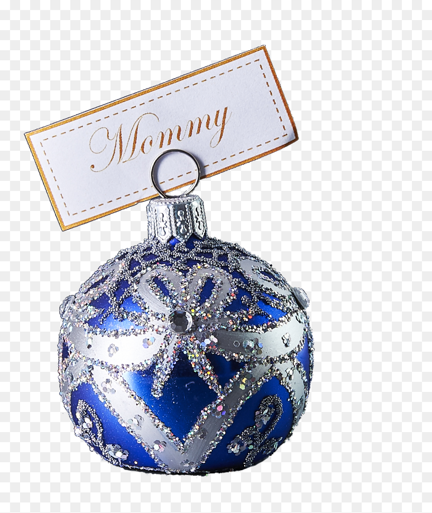 Hand Crafted Christmas Ornament Blue Cardholder With - Christmas Ornament, HD Png Download - blue ornament png