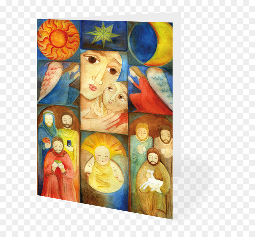 Christmas Nativity Modern, HD Png Download - christmas card frame png
