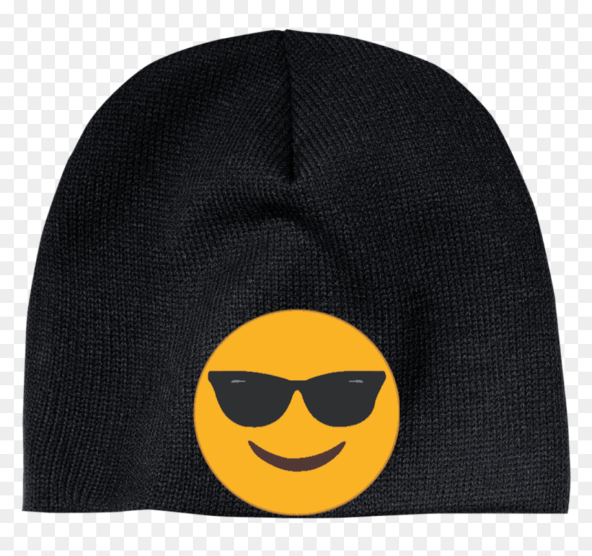 Sunglasses Emoji Cp91 100% Acrylic Beanie - Beanie, HD Png Download - sunglass emoji png