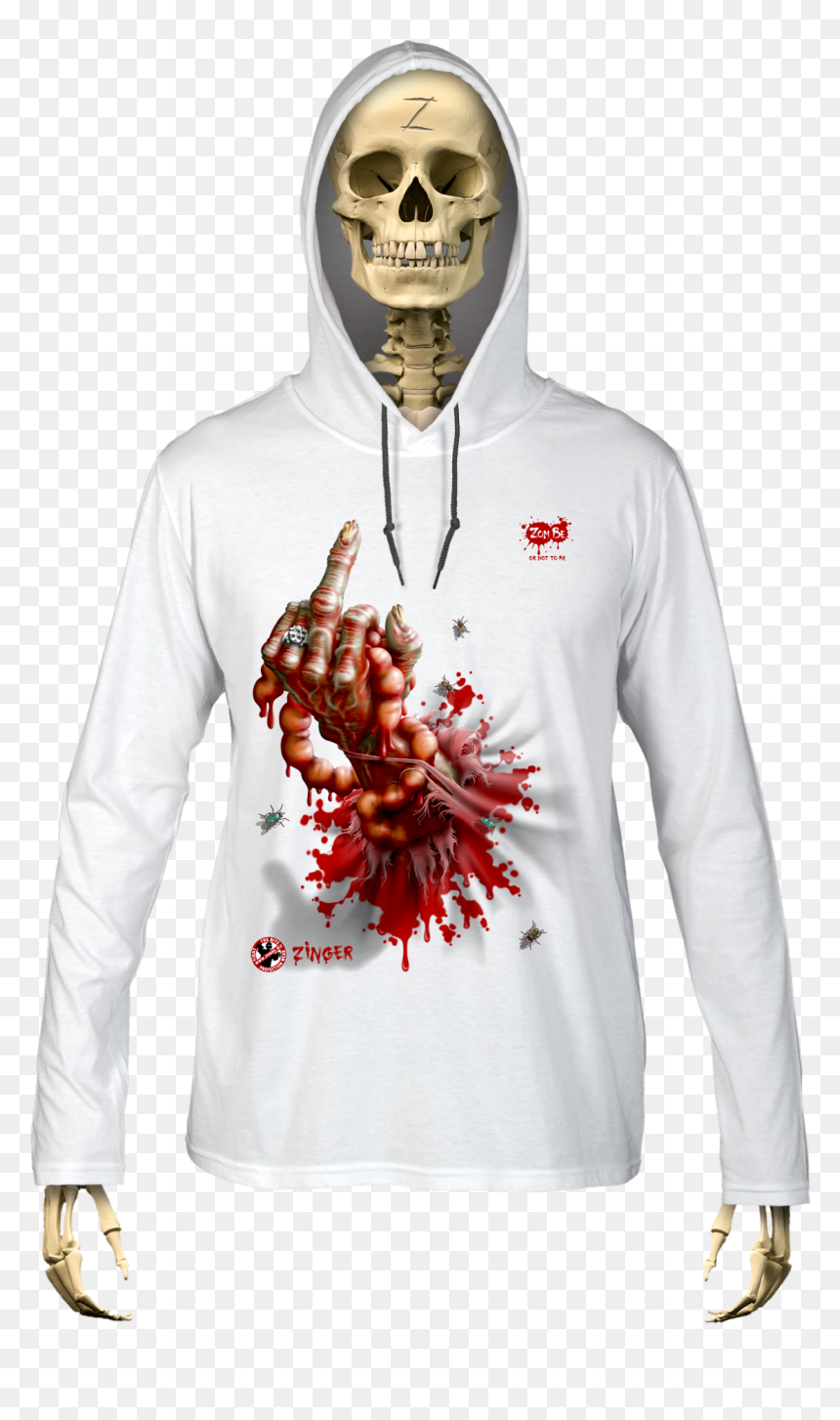 Zombe Hooded Longsleeves Anti Zombie Zinger For Man - T-shirt, HD Png Download - hooded man png
