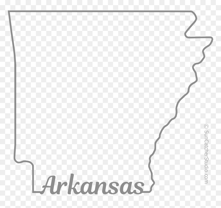 Free Arkansas Outline With State Name On Border, Cricut - Transparent Outline Of Arkansas, HD Png Download - arkansas outline png