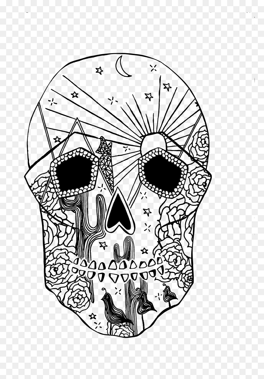 Dia De Los Muertos Skull Png, Transparent Png - dia de los muertos skull png