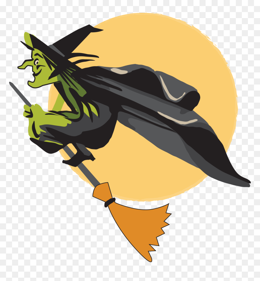 Flying Witch Print & Cut File - Illustration, HD Png Download - flying witch png