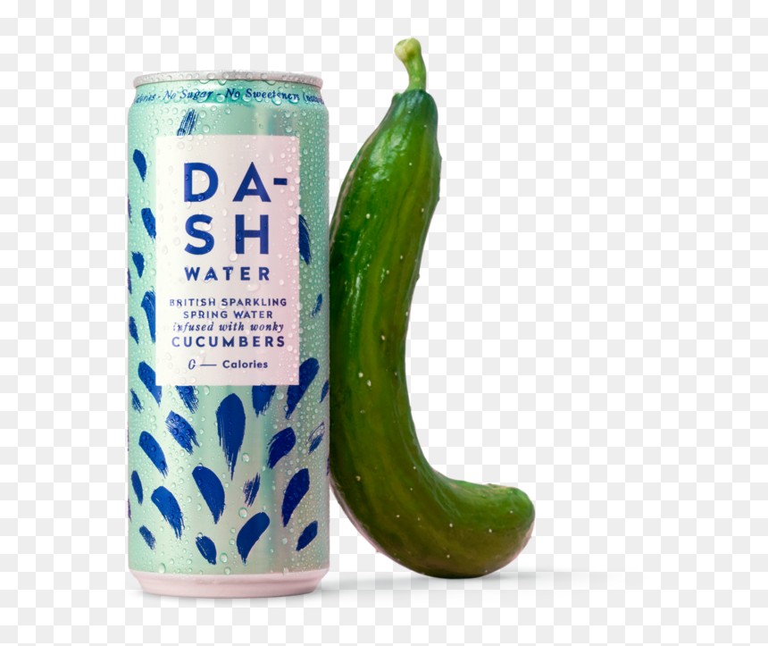 Dash Cucumber Can Ingredient White Bkg 1 Crop Center - Dash Water, HD Png Download - cucumbers png