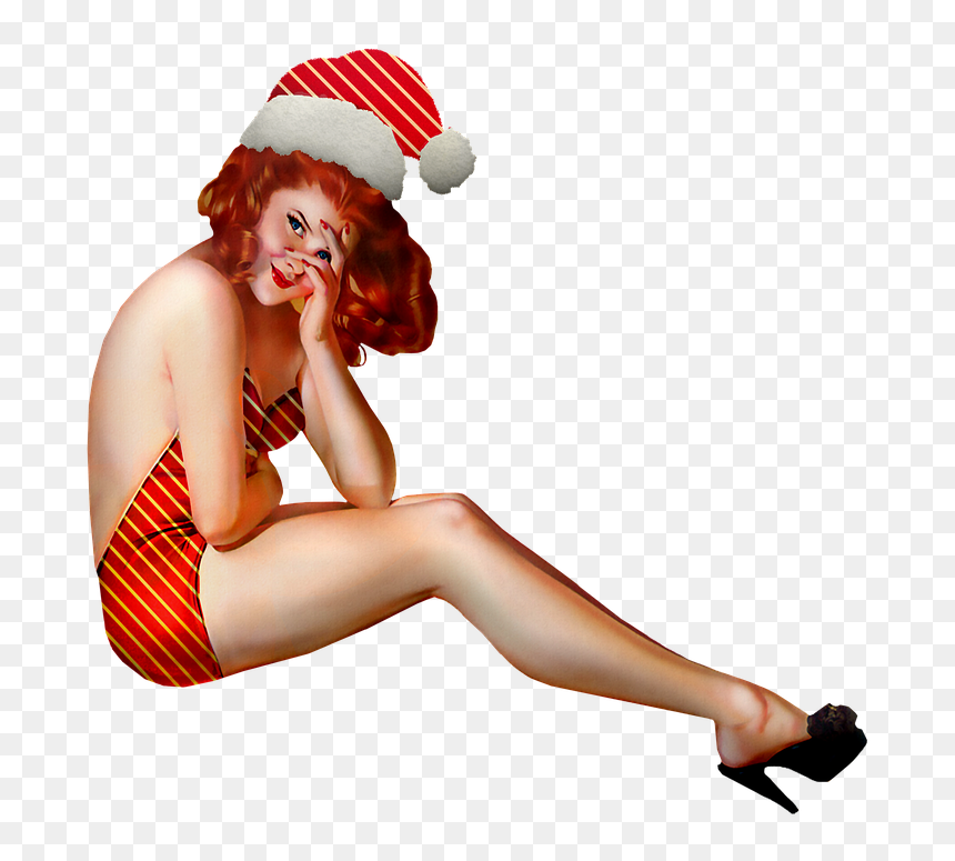 Pin-up Model, HD Png Download - sexy santa png