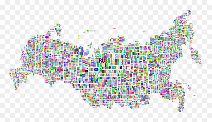 Russia Map Typography Prismatic - Illustration, HD Png Download - rusia 2018 png