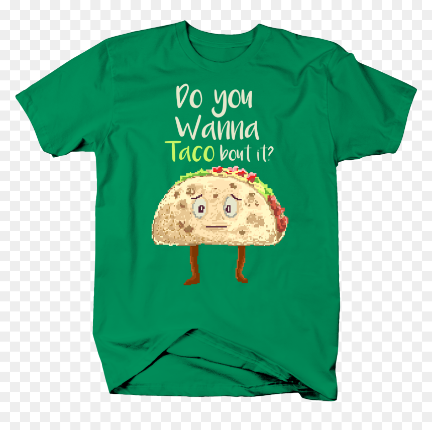 Do You Wanna Taco Bout It Punny Food Pun With Pixel - T-shirt, HD Png Download - pixel food png