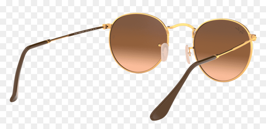 Round Metal Sunglasses In Shiny Light Bronze Pink Brown - Shadow, HD Png Download - sunglasses .png