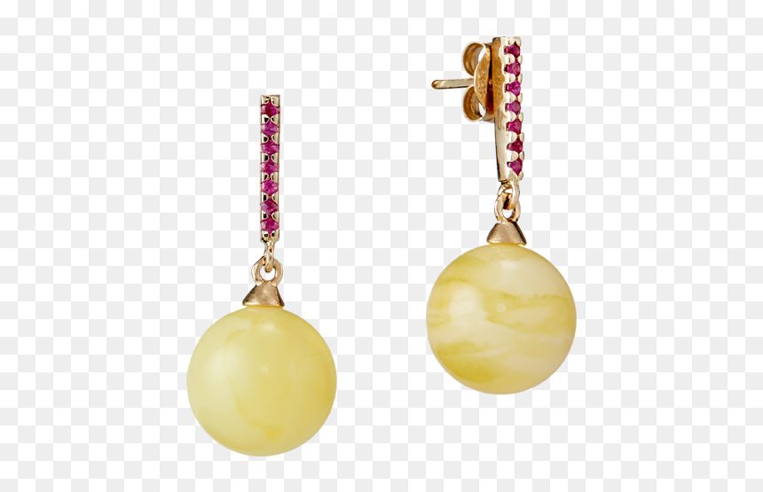 Our Selection Earrings In Milky Amber And Gold With - Earrings, HD Png Download - rubies png