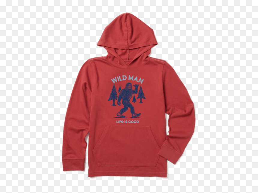 Boys Wild Man Hooded Crusher Tee - Hoodie, HD Png Download - hooded man png