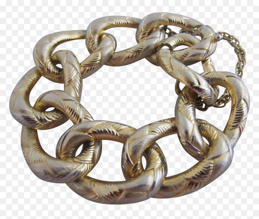 Grosse Germany 1961 Chunky Link Gold Plated Bracelet - Chain, HD Png Download - link chain png
