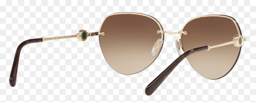 Rimless Pilot Sunglasses In Pale Gold Brown Gradient - Shadow, HD Png Download - pixel shades png