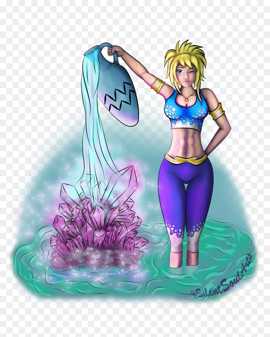 Sagittarius And Aquarius Drawing, HD Png Download - aquarius symbol png