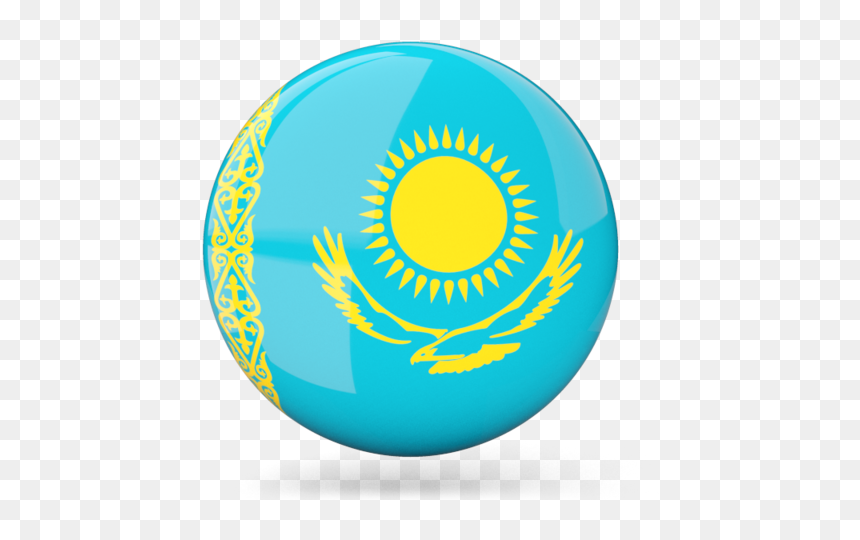 Glossy Round Icon - Kazakhstan Flag 1 1, HD Png Download - language icon png