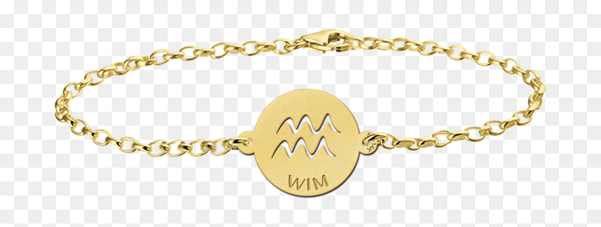 Golden Zodiac Bracelet Round Aquarius - Sternzeichen Löwe Armband, HD Png Download - aquarius symbol png