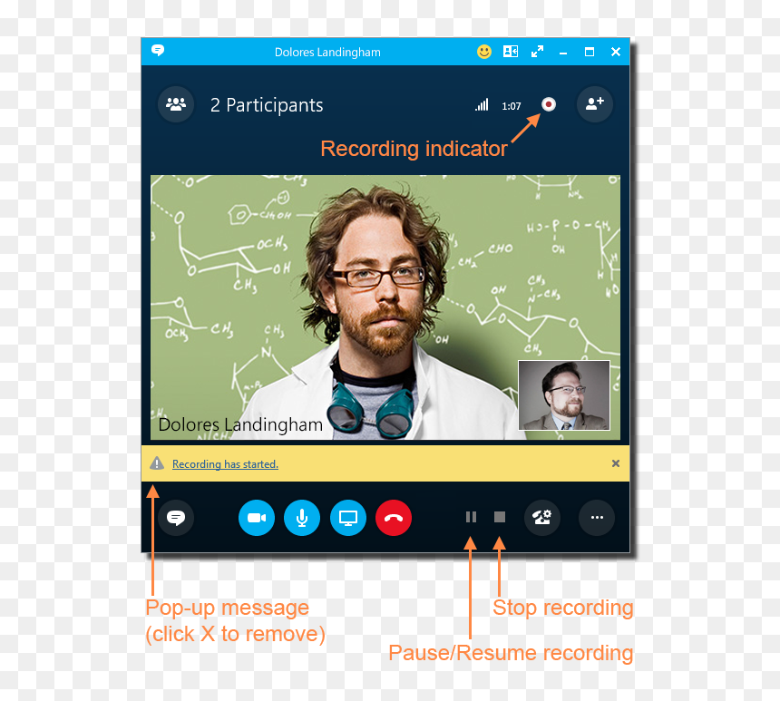 Skype For Business Recording Notification, HD Png Download - skype icons png