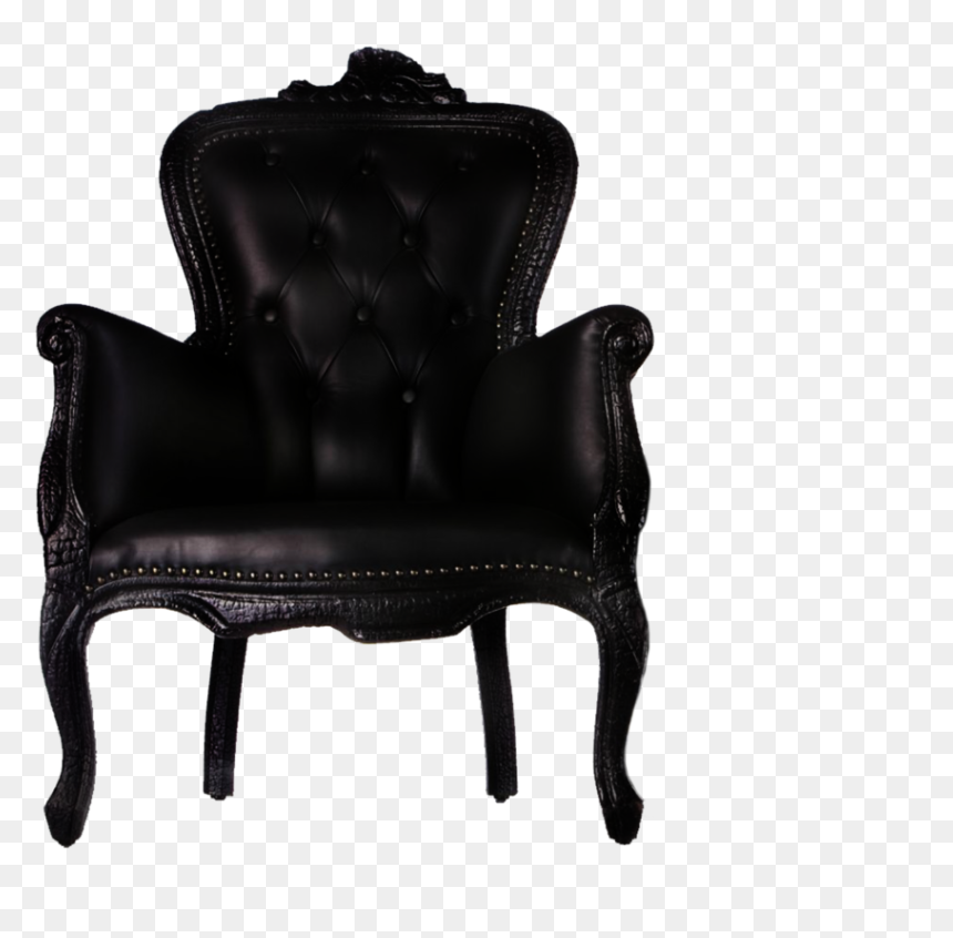 Black Armchair Png Image - Black Leather Chair Png, Transparent Png - burnt png