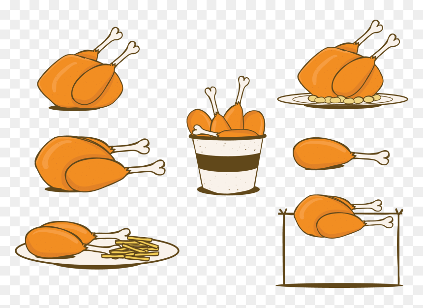 Transparent French Fry Clipart - Fried Chicken, HD Png Download - chicken vector png